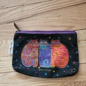 Laurel Burch Cat Design Pouch Make Up Case Zippered